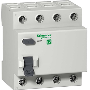 Дифференциальный выключатель Schneider Electric (УЗО) EASY 9 4P 40A 30мА АС 4,5 кА - Электрика, НВА - Модульное оборудование - Дифференциальные автоматы - . Магазин оборудования для автономного и резервного электропитания Ekosolar.ru в Петропавловске-камчатском