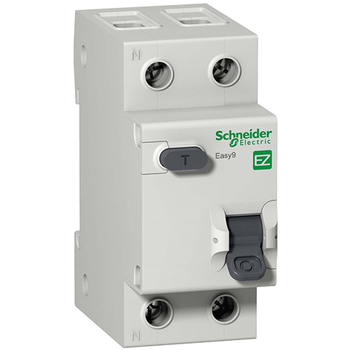 Дифференциальный автоматический выключатель Schneider Electric EASY 9 1P+N 10А 30мА C AC 4,5 кА - Электрика, НВА - Модульное оборудование - Дифференциальные автоматы - . Магазин оборудования для автономного и резервного электропитания Ekosolar.ru в Петропавловске-камчатском