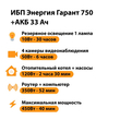 ИБП для котла Энергия Гарант 750 + Аккумулятор 33 Ач 12 В (450Вт - 40мин) - ИБП и АКБ - ИБП для котлов - . Магазин оборудования для автономного и резервного электропитания Ekosolar.ru в Петропавловске-камчатском