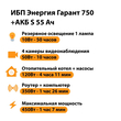 ИБП Энергия Гарант 750 + Аккумулятор S 55 Ач - 12В (450Вт - 67мин) - ИБП и АКБ - ИБП для котлов - . Магазин оборудования для автономного и резервного электропитания Ekosolar.ru в Петропавловске-камчатском