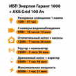 ИБП для котла Энергия Гарант 1000 + Аккумулятор Grid 100 Ah 12 v (600Вт - 91мин) - ИБП и АКБ - ИБП для котлов - . Магазин оборудования для автономного и резервного электропитания Ekosolar.ru в Петропавловске-камчатском